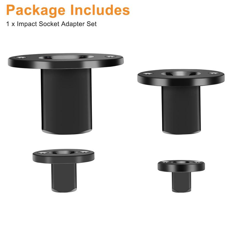 Low-Profile Impact Socket Adapter Set 3/4 To 1,1/2 To 3/4,1/2 To 3/8,1/4 To 3/8 Drive Ratchet Adapter 4 Pcs Socket Adapter Set