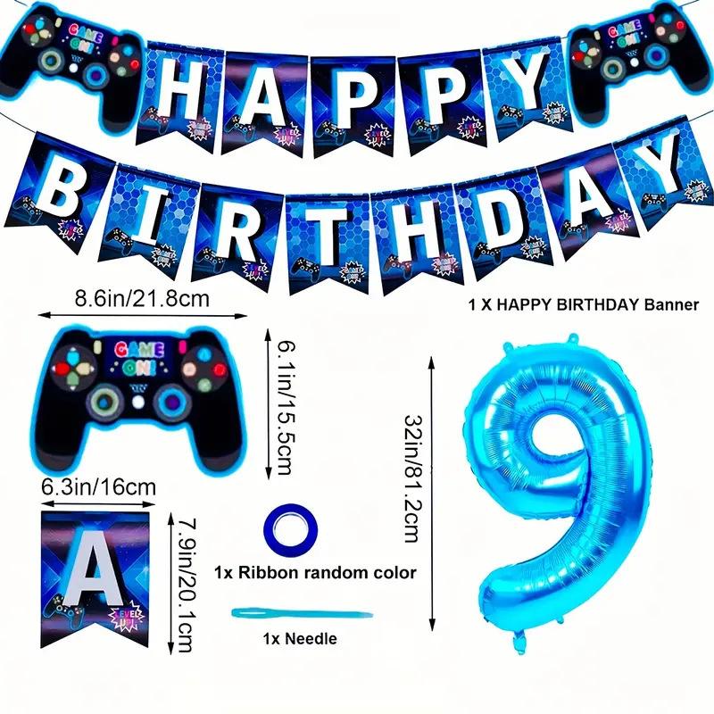 Game Themed Balloon Set Gamepad Birthday Anniversary Arrangement Game Party Celebration Supplies