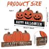 Wooden Fall Pumpkin Table Decor Funny Halloween Ornaments Halloween Desk Decoration  Cabinet