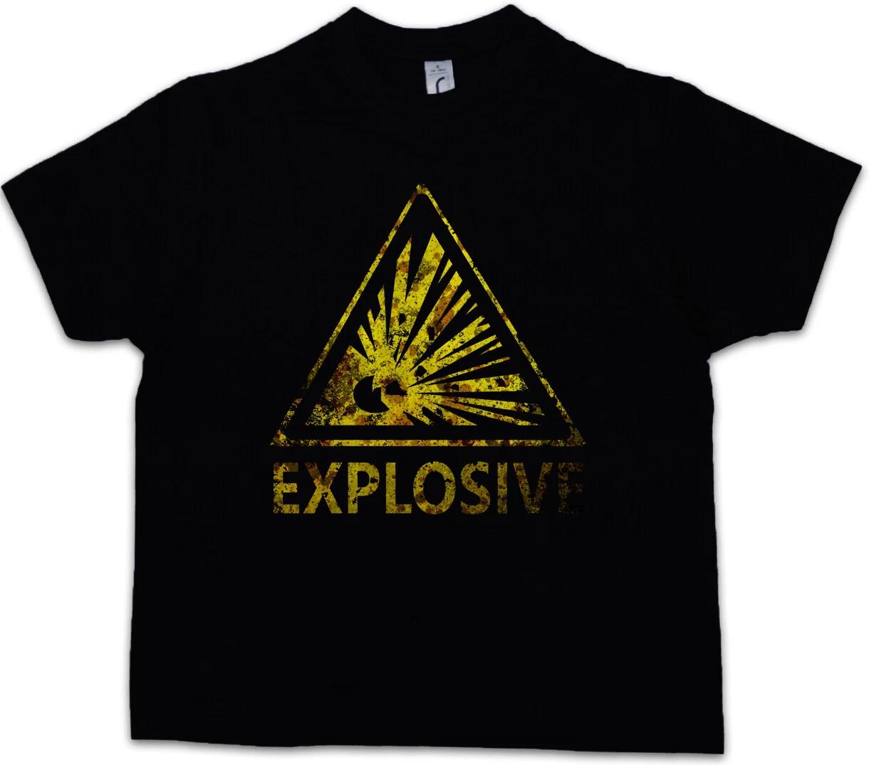 CAUTION EXPLOSIVE LOGO SIGN Kids Boys kids boys T-Shirt Warning Danger Explosion TNT 140