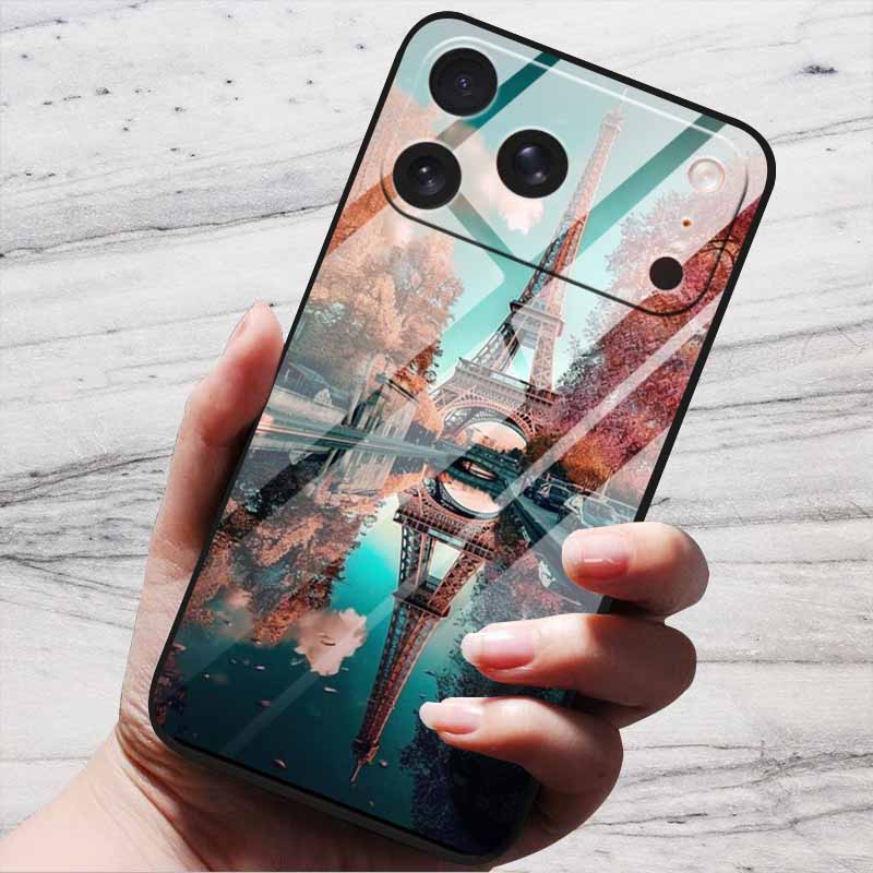 Cute Case For iPhone 17 Pro Plus Capa 17 Pro Max Bumper Luxury Tempered Glass Hard Back Cover iPhone17 Air Funda Animal Patterns