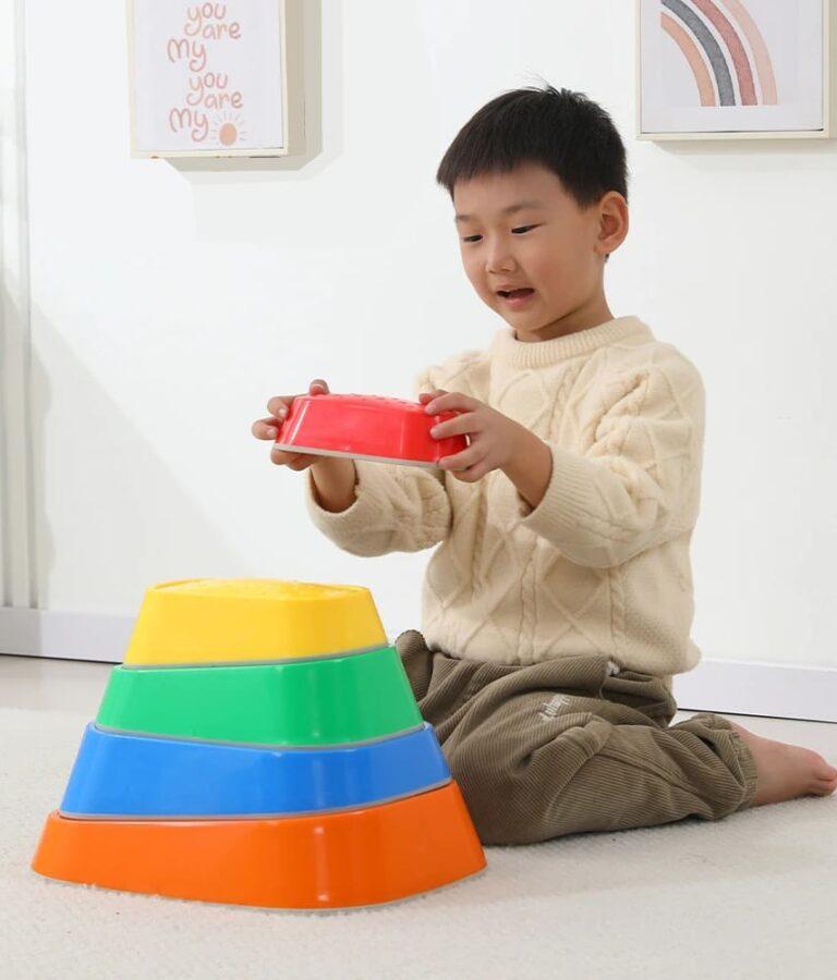 Sensory Path River Stones Children Balancing Stones Stepping Stones for Children Motor Skills and Coordination Colorful 6 Pcs