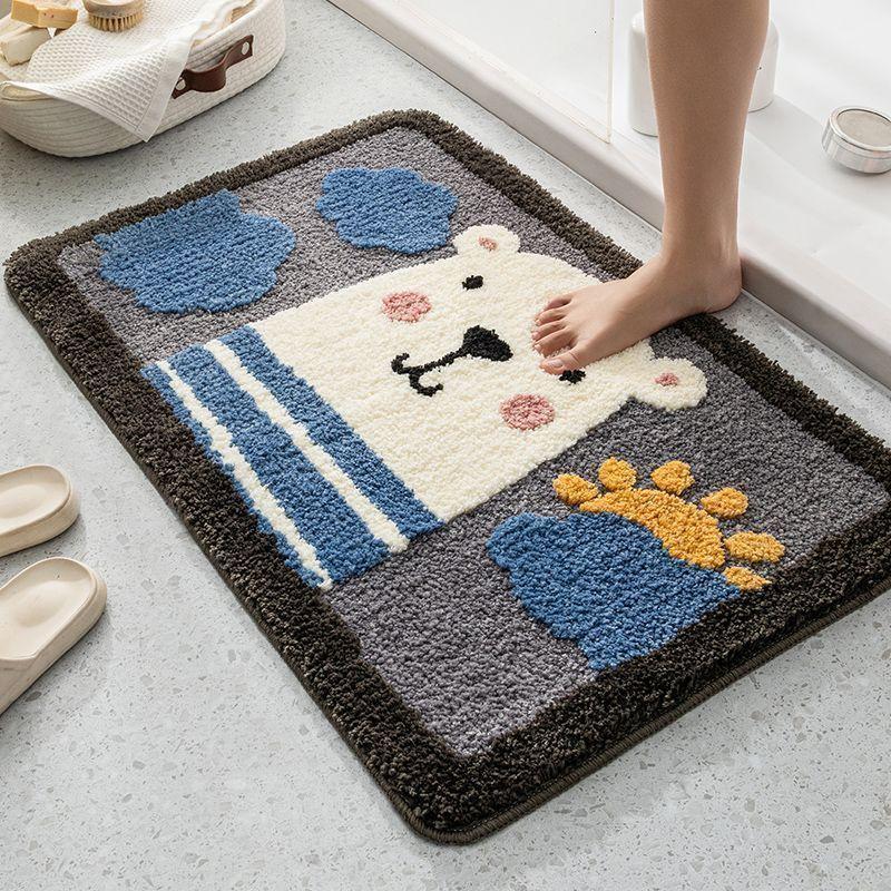 Luxury Soft Microfiber Shaggy Mats Bath Mat for Bathroom Anti Slip Bathroom Rug In The Toilet Absorbent Fur Bathroom Rug