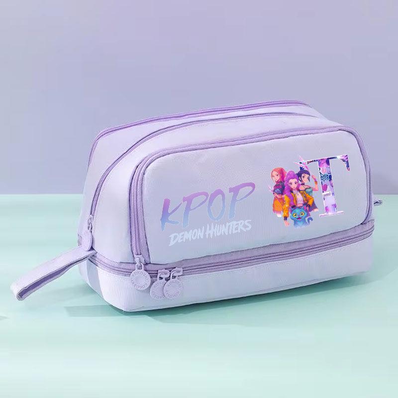 Demon Hunter Girls Team Pencil Case: Large Capacity, Cute Stationery Box for Primary Students