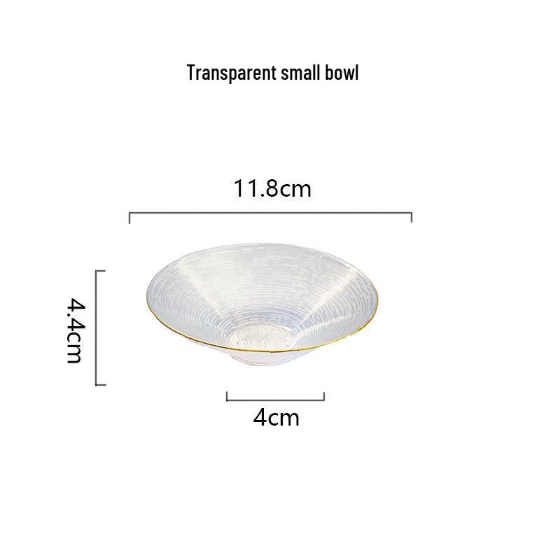 

Набор полосатых салатниц и десертных пиал с золотой каймой, Пномпень