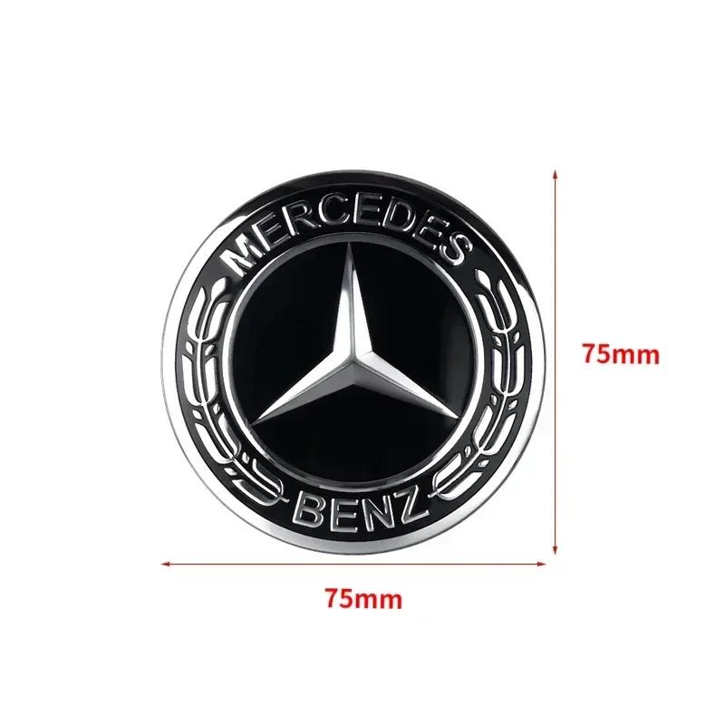 4pcs 75MM For MERCEDES BENZ AMG W205 W213 W206 W166 W176 W220 W253 C180 C200 Car Wheel Center Covers Stickers Hub Caps Sticker