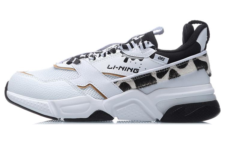 Li Ning 001 Амортизирующие Скользкие Устойчивые к истиранию Низкие Беговые Кроссовки Женские Белый Черный AGCR032-4 37