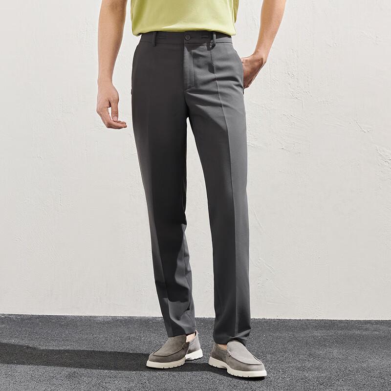 Baoxiniao Men's Diamond Texture Casual Straight-Leg Trousers