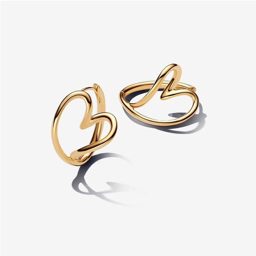 

Pandora Organically Shaped Heart Hoop Earrings 263807C00
