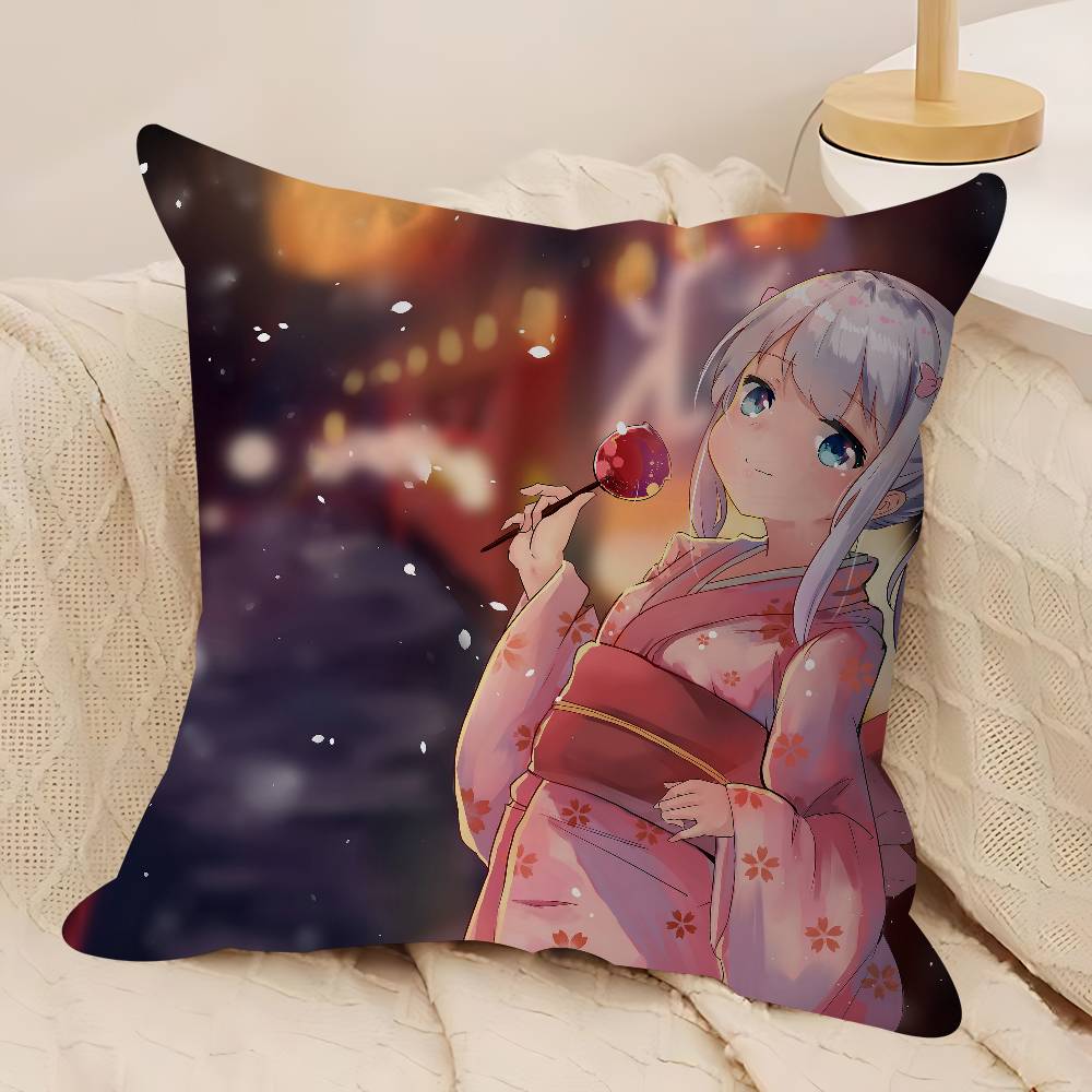Anime I-Izumi S-Sagiri Decorative Room Aesthetics Pillow Case Home Decor Bedroom Sofa Bed Couch Pillow Cover 45x45