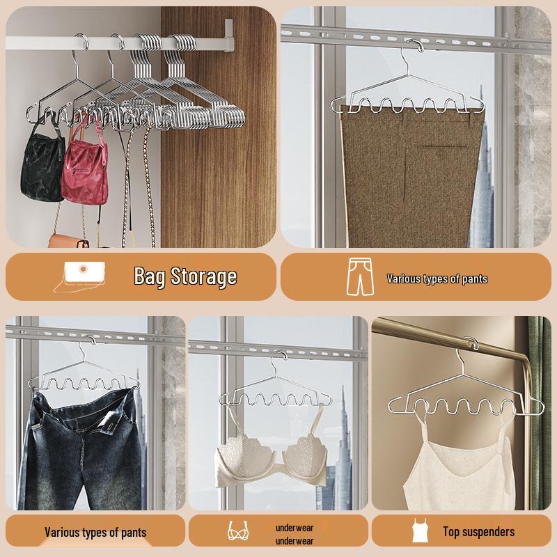 Wave-Shaped Stainless Steel Multi-Purpose Clothes & Underwear Hanger
