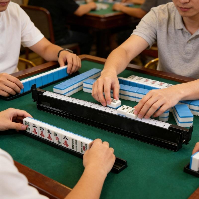 Mahjong Racks With Smooth Pusher And Storage Bag Majiang Game Modern Tile Rack Replacement Board Game Supplies