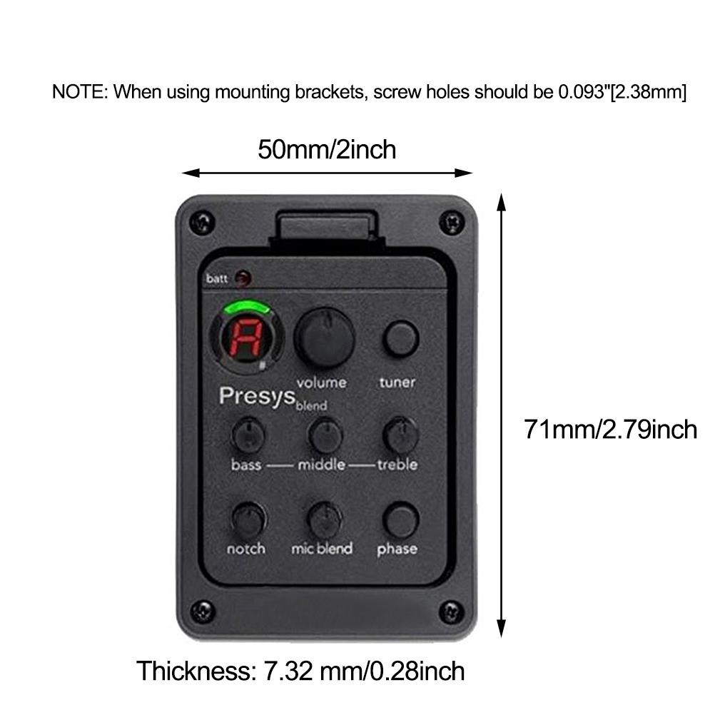 Guitar Preamp EQ Tuner Piezo Pickup Beat Guitar Parts Accessories
