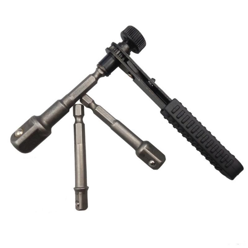 1 Stück Mini Schwarz 1/4 Zoll 90 ° rechtwinkliger Stahl Ratschenschlüssel Mini Schraubendreher Steckschlüssel Outdoor Werkzeug Campingausrüstung