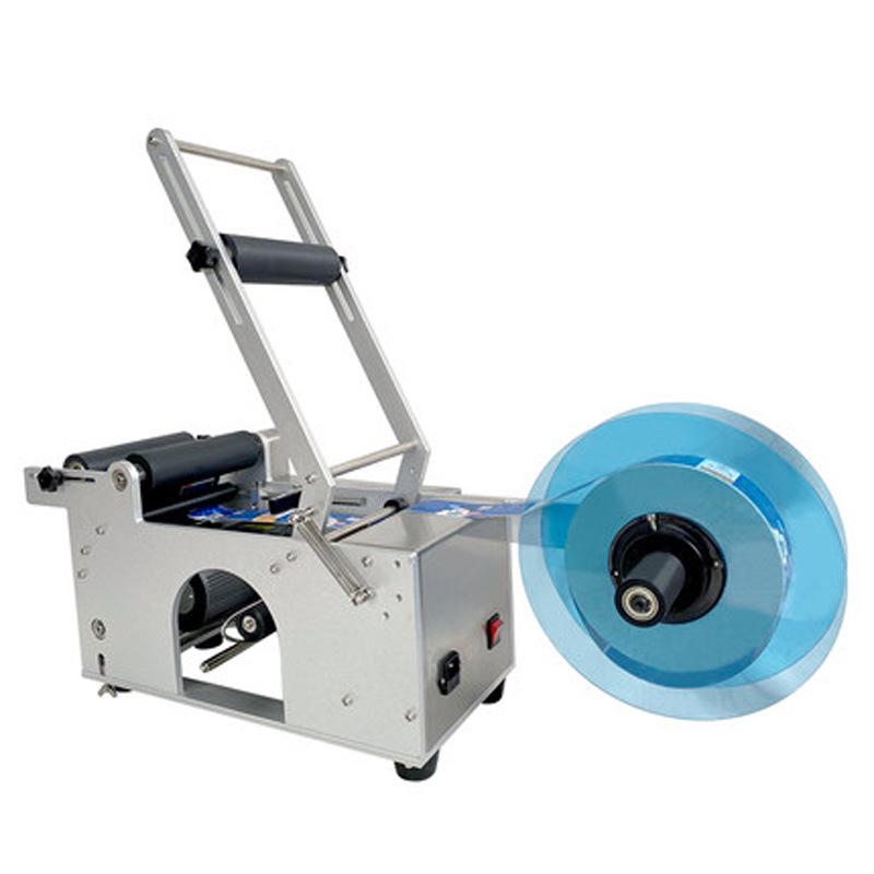 MT50 Semi-Automatic Round Bottle Labeler: Adhesive Labeling Machine for Small Glass Bottles
