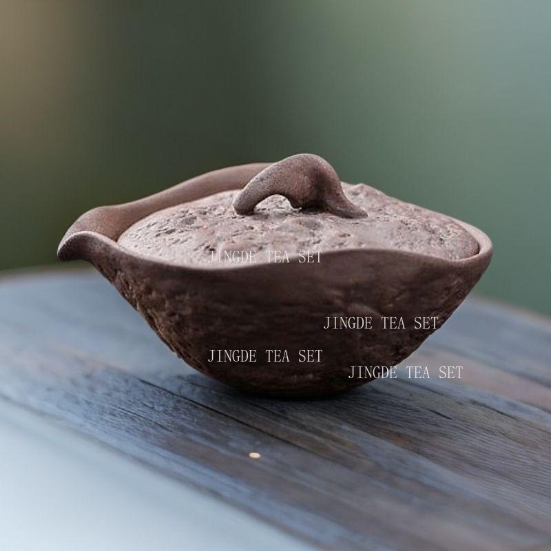 

Xiangyun Ceramic Handheld Pot High End Coarse Pottery Tea Set Large Retro Home Tea Maker Anti Scalding Teapot Teaset Accessories 10.5x10x4.5cm