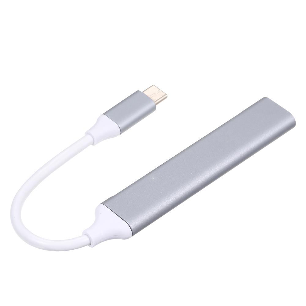 Концентратор Type-C Адаптер типа C «папа-гнездо» USB Концентратор 4-в-1 из алюминиевого сплава с портами USB2.0/USB3.0