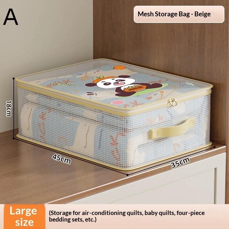 Clothing Organizer with Large Capacity Transparent Mesh Bags for Efficient Storage Solutions