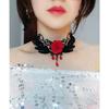 Choker Necklace Female Rose Necklace Clavicle Chain Vintage Court Gothic Black Lace Necklace