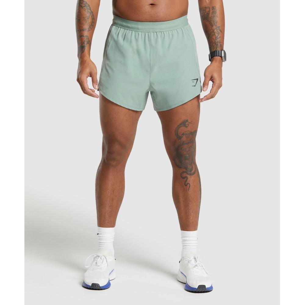

GYMSHARK Apex Run 5 Shorts Dollar Green A5A6Q ECJB S
