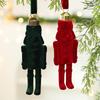 4Pcs Flocking Nutcracker Figures,Christmas Hanging Decorations Traditional Ornaments for