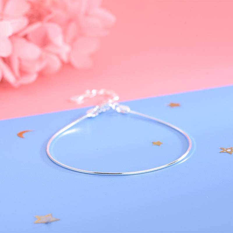 Exquisite 925 Sterling Silver Snake Bone Bracelet – Japanese Minimalist Style