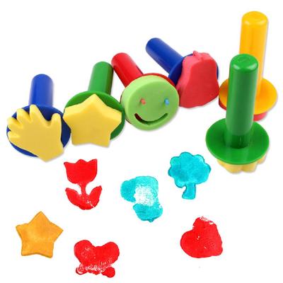6Pcs/Set Paint Sponge Brushes Flower Stamper DIY Kids Drawing Painting Tool
