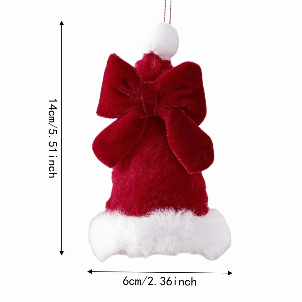 Handmade Mini Velvet Tree Tower Pendant Creative Christmas Bows Hanging Ornament  Party Supplies