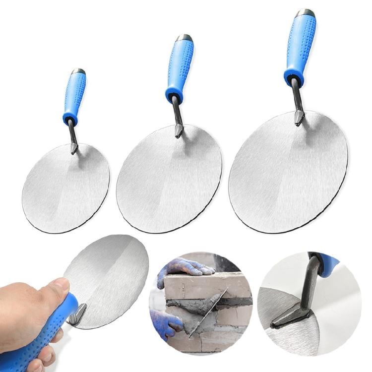 3pcs Stainless Steel Trowel Kit Suitable for Bricklaying and Plastering with Comfortable Grip Handle Wall Floor Leveling