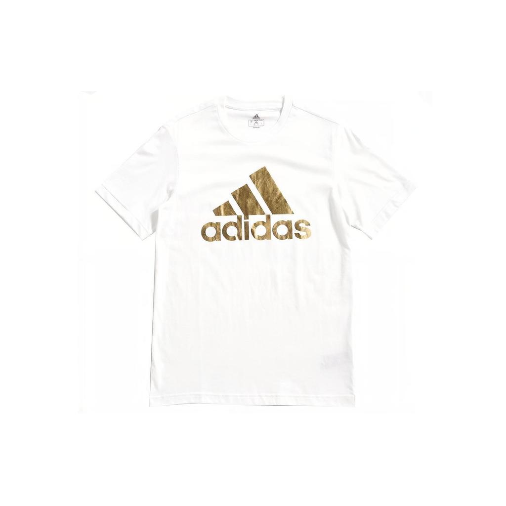 Adidas T Shirts Men's White Crew Neck Moderate Straight Fit FN1736