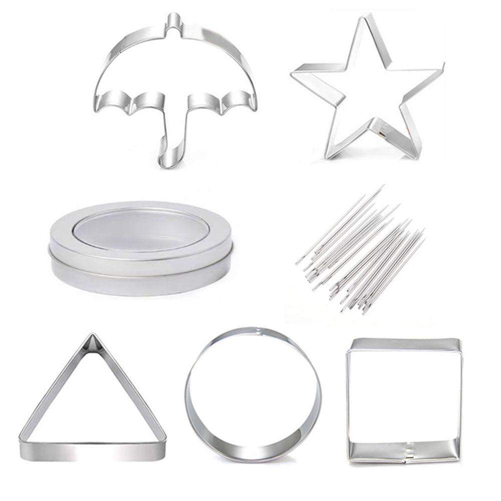 Korean Sugar Candy Making Tools Squid Sugar Player Kit Steel Cookie Cutters Sugar Cookie Umbrella Triangle Star Round