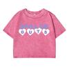 Spill Up Guts Letterprinting Women Washed Short Clothing Cool T-Shirt Street Fashion Tops Midriff-Baring O-Neck Tshirt