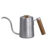 600ML Hand Brewing Pot Gooseneck Kettle Spout Espresso Coffee Tea Milk Pot Wooden Handle 304 Stainless Steel Coffee Pot for Home