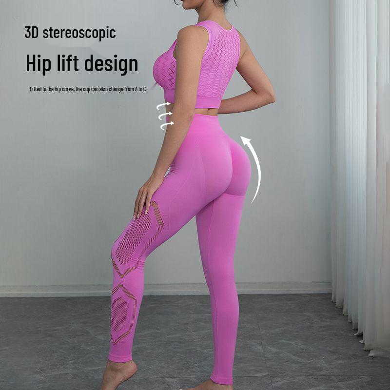 Women's Seamless Sports Set: Shockproof, Sweat-Wicking, Breathable, High-Elasticity Yoga & Fitness Underwear