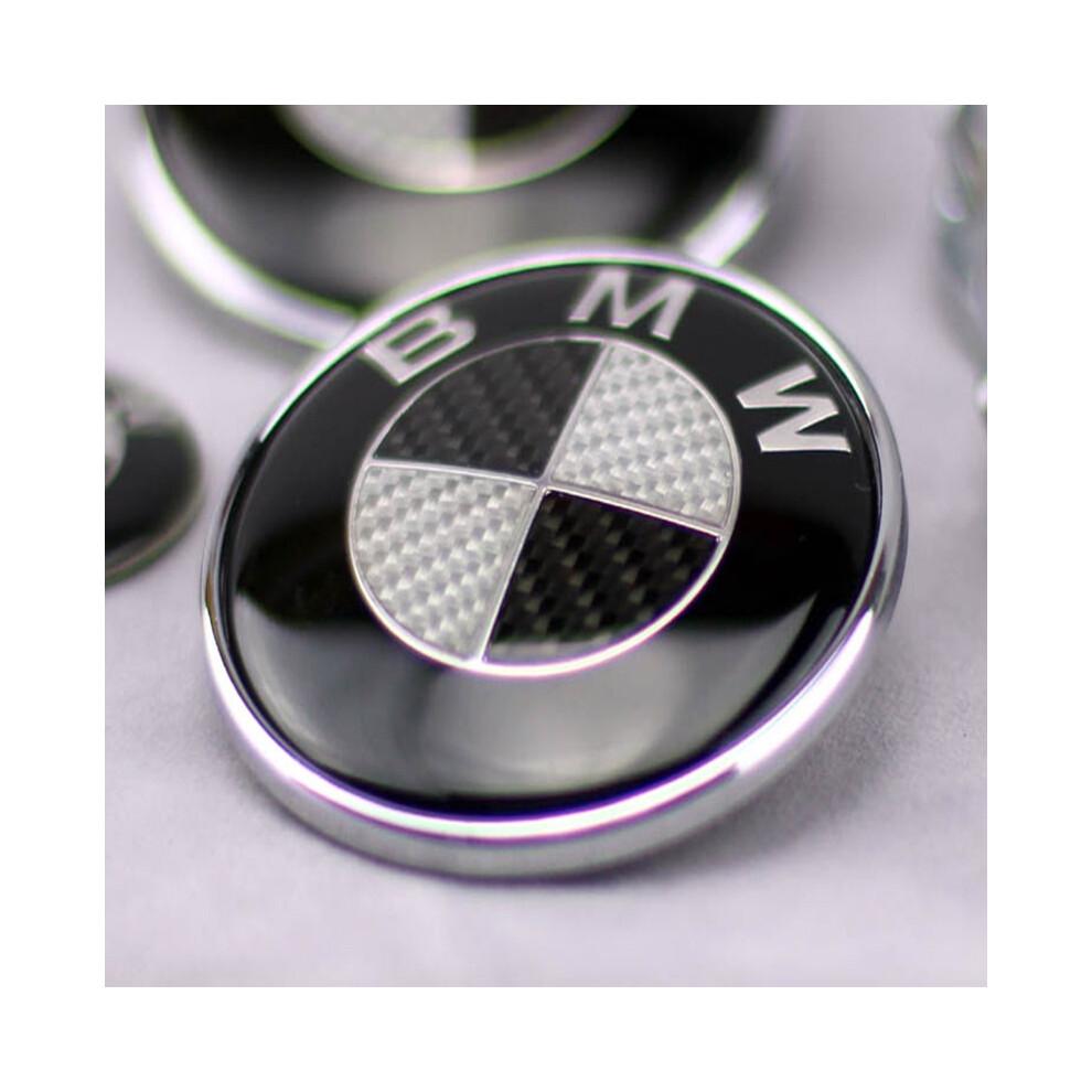 Carbon 1pcs Replacement For Bmw Emblem 82mm For Front Hood Trunk Badge Logo