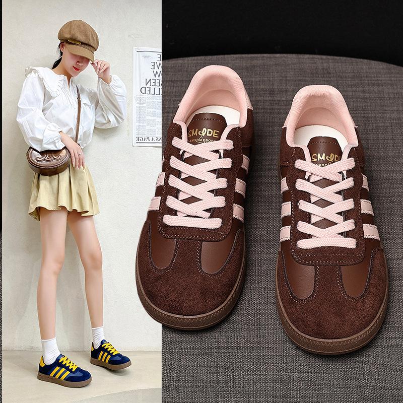 2025 new autumn German training shoes women's versatile flat-bottomed casual sports board shoes fashion casual versatile white shoes women