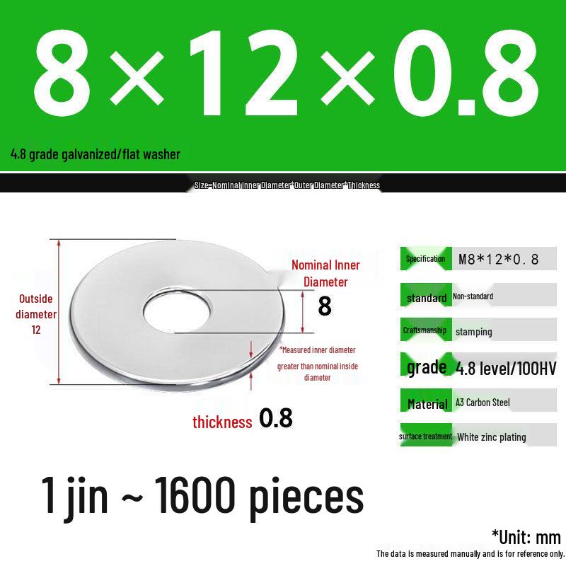Galvanized Extra Large Thickened Metal Flat Washer (M6-M16)