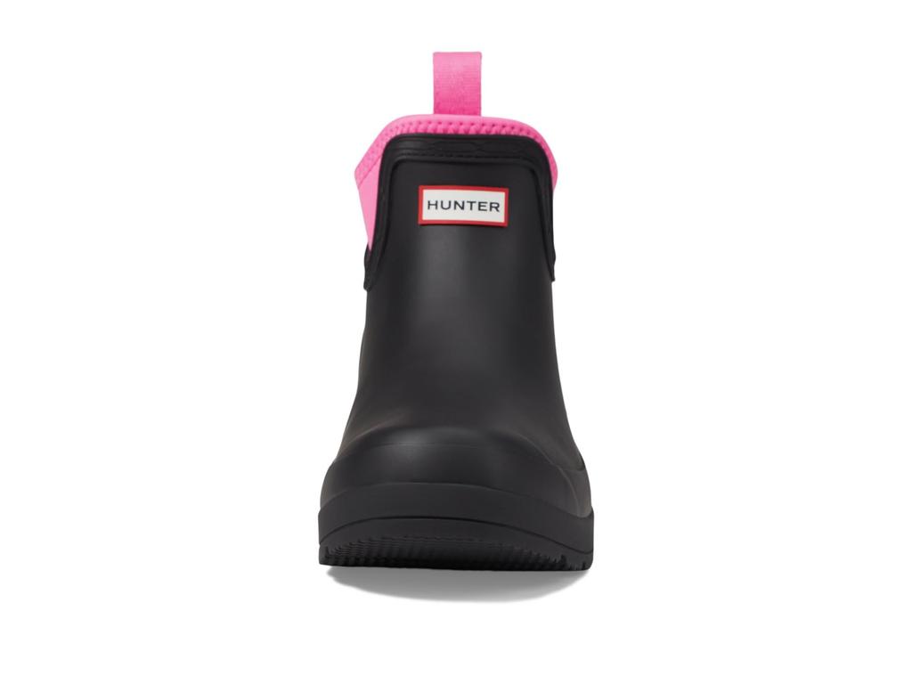 Hunter Play Neoprene Chelsea Size Women's Boots, Black/Highlighter Pink, 6/25.0cm