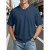 Men S V Neck Waffle Knit Raglan Short Sleeve Casual T Shirt