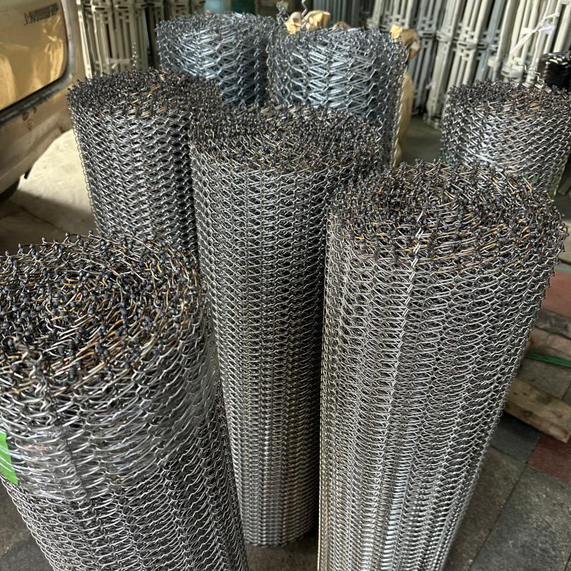 201 Stainless Steel High-Temperature Resistant Double Spiral Mesh Belt Conveyor
