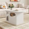 Coffee Table with Drawers, Cloud-Shaped Coffee Table with Open Storage Compartments, High-Quality Materials, 97 X 45 X 43.5