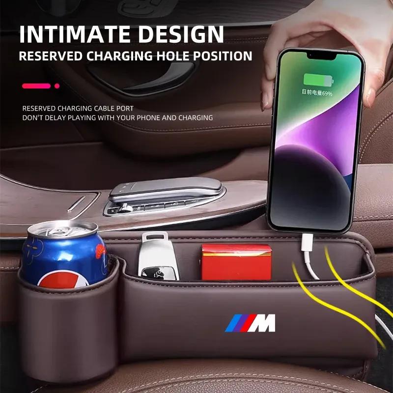 Car Seat Gap Organizer Multifunction Console Crevice Storage Box For BMW M M3 M5 M6 X3 E46 E90 F30 G20 E36 E34 X6 G20 Accessory