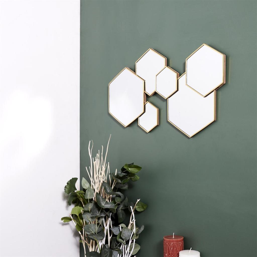 MIRROR DECORATION Aindar with Gold HEXAGONS