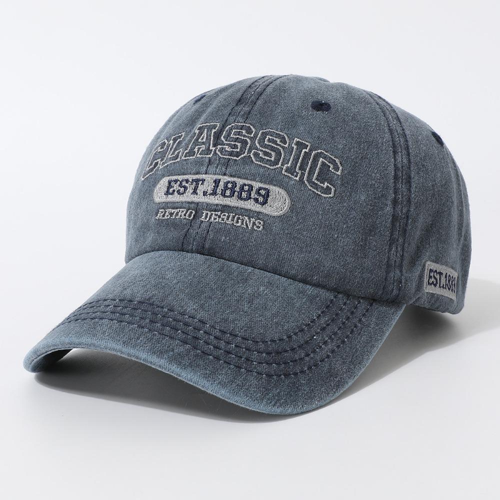Fashion Classic EST.1889 Embroidery Baseball Cap Visor Washed Cotton Peaked Cap Adjustable Baseball Hats For Man Women Unisex