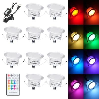 10 paczek Oświetlenie pokładowe LED RGB Możliwość przyciemniania Zmieniające kolor Światło zakopane IP67 Wodoodporny krajobraz zewnętrzny