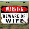 Metal Wall Art Beware Of Wife Funny Sign For Home Bar Garage Decor