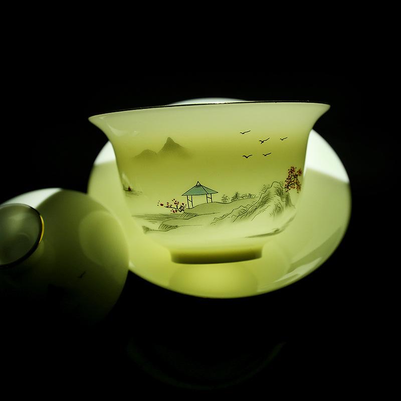 Keramik weißes Speckjade Porzellan Kung Fu Tee-Set Haushaltsgeschenke Geschäftsfirma Veranstaltungsgeschenke