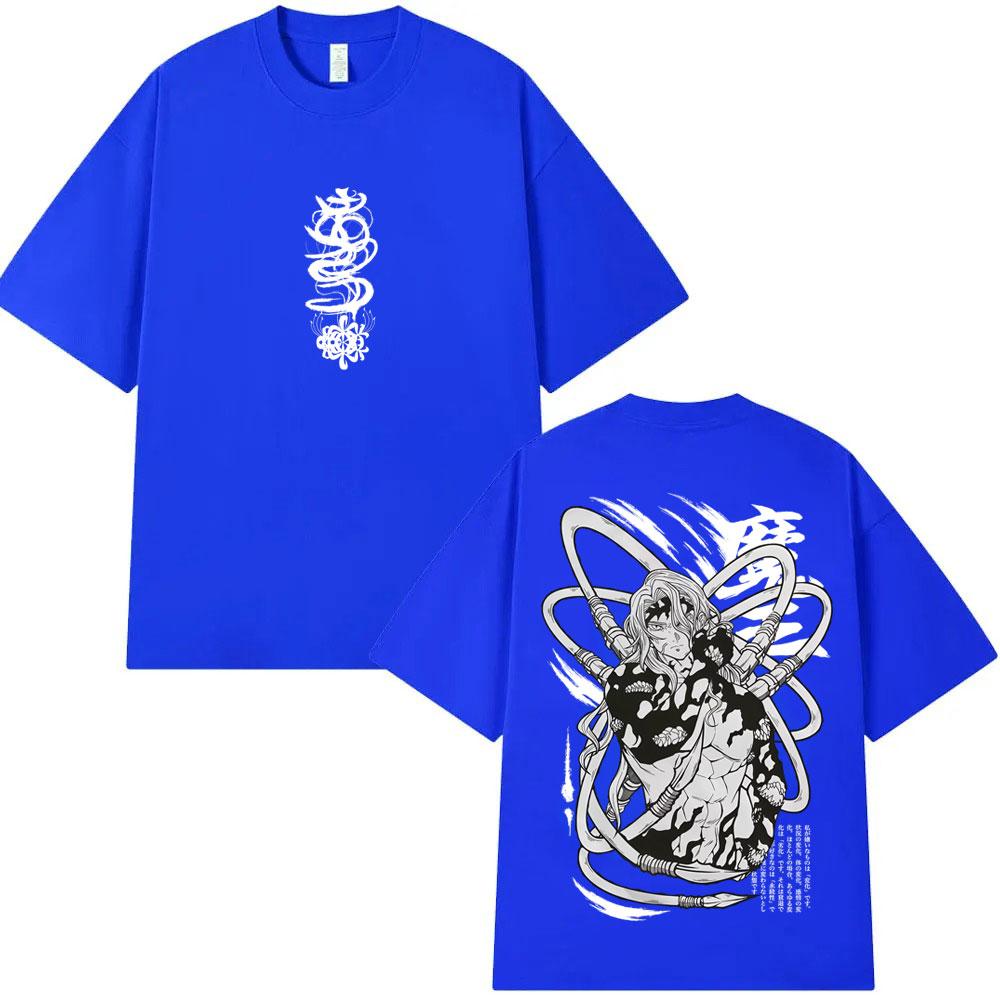 Anime Demon Slayer Kibutsuji Muzan Graphic Print T Shirts Men Women Cartoon Fashion Oversized Tshirt Mens 100 Cotton Tshirts