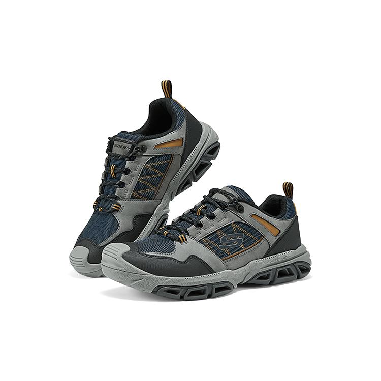 Skechers Comfortable Versatile Casual Shoes Men sneakers Gray Navy-Blue 204493-GYNV