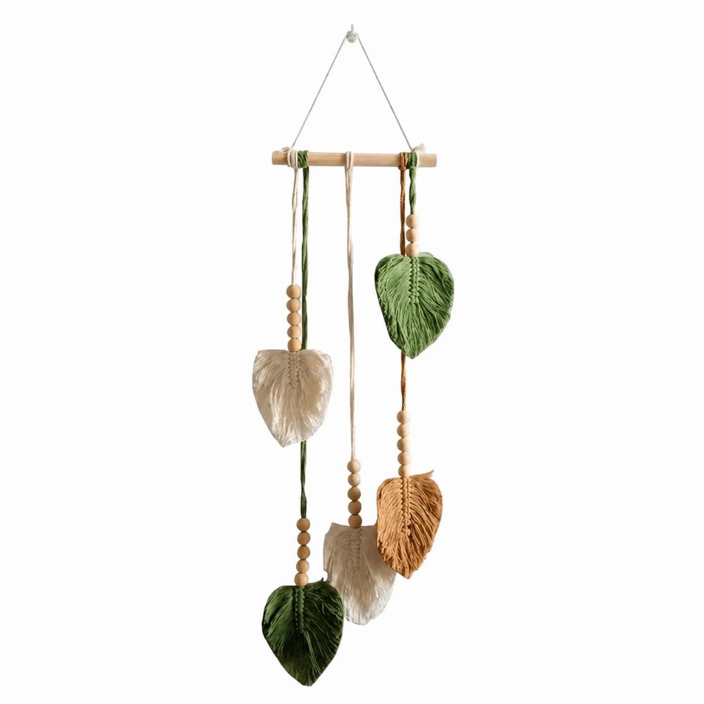 Bohemian Style Leaf Hanging Ornament Cotton Rope Leaf Wall Hanging Leaf Tapestry Bohemian Style Leaf Tapestry